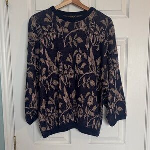 Vintage Indigo knit sweater with metallic thread